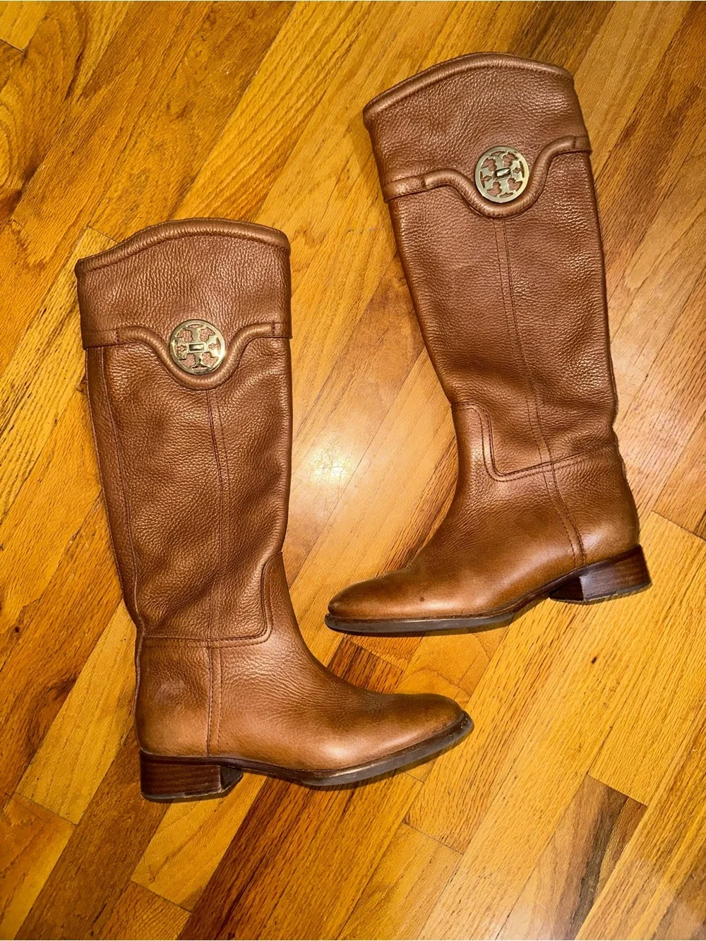 Tory Burch Selma Tan Leather Tall Riding Boots 6M